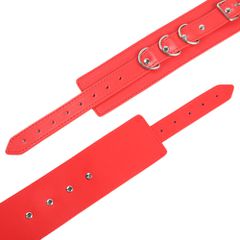 BDSM RED FAUX LEATHER ANKLE CUFFS-thumb-9