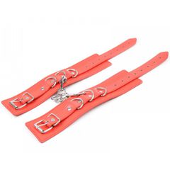 BDSM RED FAUX LEATHER ANKLE CUFFS-thumb-14