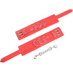 BDSM RED FAUX LEATHER ANKLE CUFFS-thumb-3