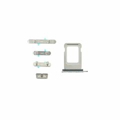 SIM Tray Power + Volume + Mute Buttons (5 pcs/Set) για iPhone 12 Pro Ασημί