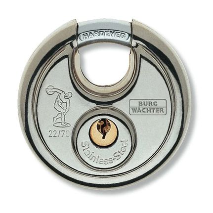 BURG WACHTER 22 Ni Diskus Ατσάλινο Λουκέτο Δίσκος με Κλειδί 60mm
