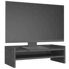vidaXL Βάση Οθόνης Γκρι 50 x 24 x 16 εκ. από Μασίφ Ξύλο Πεύκου-thumb-3