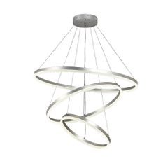 Κρεμαστό φωτιστικό LED 100W 3CCT by switch on base D:60cm 6095-A-Silver