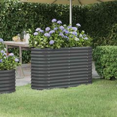 vidaXL Ζαρντινιέρα Ανθρακί 114x40x68 εκ Γαλβανισμένος χάλυβας