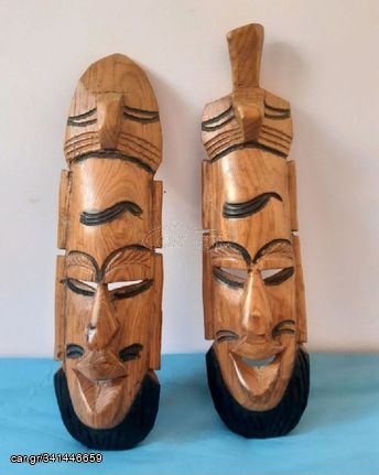 Σέτ Αφρικανικές Μάσκες Τοίχου 40χ11 εκ