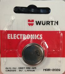 WURTH ΜΠΑΤΑΡΙΑ ΠΛΑΚΕ ΛΙΘΙΟΥ 3V CR2025 1TMX