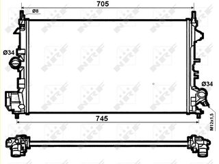 Ψυγείο νερού/εξαρτήματα FIAT CROMA; OPEL SIGNUM, VECTRA C, VECTRA C GTS 1.6/1.8 08.05-12.11