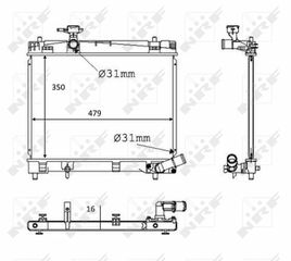 Ψυγείο νερού/εξαρτήματα SUBARU TREZIA; TOYOTA VERSO S, YARIS, YARIS/HATCHBACK 1.3/1.33 11.10-