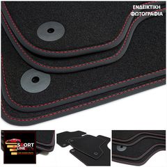 FORD FIESTA 2002-2008 ΠΑΤΑΚΙΑ ΜΟΚΕΤΑ SPORT LINE ΜΑΥΡΟ ME ΚΟΚΚΙΝΗ ΡΑΦΗ - ΚΟΚΚΙΝΟ ΚΕΝΤΗΜΑ FIESTA ΣΕΤ 4ΤΜΧ