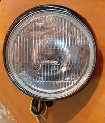 ΦΑΝΑΡΙ ΜΠΡΟΣΤΙΝΟ μαζί με λάμπα 12V 60/55W ΜΑΥΡΟ 18cm (7") με βάση κάτω