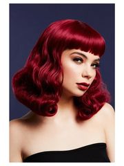 FEVER BETTIE WIG W. SHORT FRINGE PLUM