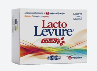 Uni-Pharma Lacto-Levure Cran 20sachets Συμπλήρωμα Διατροφής με Προβιοτικά Βιταμίνη C & Cranberry