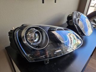 Μπροστινά Φανάρια Set Για Vw Golf V (5) 03-08 Projectors GTI / R32 Look Μαύρα H7/H7 Με Μοτέρ & E-Mark-thumb-3