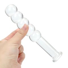 NAUGHTY TOYS Γυάλινη πρωκτική σφήνα με χάντρες 15 X Ø 3 cm