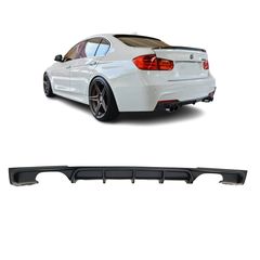 Diffuser Πίσω Προφυλακτήρα Για Bmw 3 F30/F31 11-19 M-Packet Μαύρο Ματ Με 2 Διπλές Τρύπες Εξάτμισης Αριστερά & Δεξιά Από Abs Πλαστικό 1 Τεμάχιο