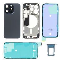 For iPhone/iPad (AP15P0024BL) Rear Cover - Blue Titanium, for model iPhone 15 Pro (without logo)