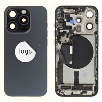 For iPhone/iPad (AP15P24BLPSP) Rear Cover - Blue Titanium (Pulled incl middle frame), for model iPhone 15 Pro (incl. smallparts)