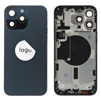 For iPhone/iPad (AP15PM24BLP) Rear Cover - Blue Titanium (Pulled incl middle frame), for model iPhone 15 Pro Max (with buttons and without smallparts)