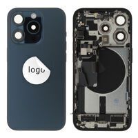 For iPhone/iPad (AP15PM24BLPSP) Rear Cover - Blue Titanium (Pulled incl middle frame), for model iPhone 15 Pro Max (incl. smallparts)