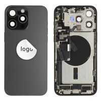 For iPhone/iPad (AP15PM24BPSP) Rear Cover - Black Titanium (Pulled incl middle frame), for model iPhone 15 Pro Max (incl. smallparts)