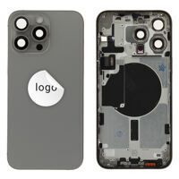 For iPhone/iPad (AP15PM24GRP) Rear Cover - Natural Titanium (Pulled incl middle frame), for model iPhone 15 Pro Max (with buttons and without smallparts)