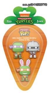 Funko 3-Pack Carrot Pocket Pop!: Teenage Mutant Ninja Turtles - Donatello/Michelangelo/Shredder Vinyl Figures