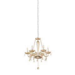 Πολυέλαιος Εξάφωτος 72xH130cm 6xE14 Χρώμιο -Μελί Κονιάκ Eglo Basilano 39092