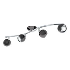 Σποτ Τετράφωτη Ράγα L64cm 4xGU10 4x2,8w 3000Κ 4x250lm Ατσάλι Νίκελ-Μαύρο Eglo Bimeda 31008