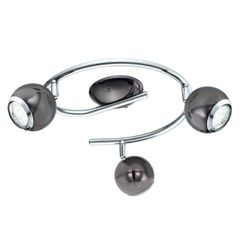 Σποτ Τρίφωτη Ροζέτα D34,5xB29cm 3xGU10 3x2,8w 3x250lm 3000Κ Ατσάλι Νίκελ-Μαύρο Eglo Bimeda 31007