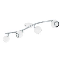 Σποτ Τετράφωτη Ράγα L64cm 4xGU10 4x2,8w 4x250lm 3000Κ Ατσάλι Νίκελ-Λευκό Eglo Bimeda 31004
