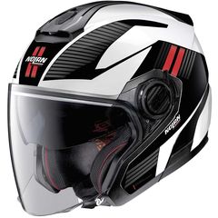 ΚΡΑΝΟΣ NOLAN N40-5 CROSSWALK N-COM METAL WHITE (BLACK - RED) (35)