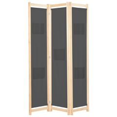 vidaXL Διαχωριστικό Δωματίου με 3 Πάνελ Γκρι 120x170x4 εκ. Υφασμάτινο