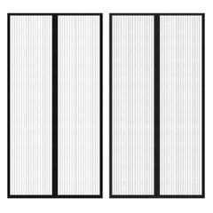 vidaXL Σίτα για πόρτα με σκρατς 210 x 100 cm 2 τμχ Μαγνητική Μαύρη