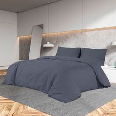 vidaXL Σετ Παπλωματοθήκης Ανθρακί 140x200 εκ. Ελαφρύ Ύφασμα Μικροϊνών