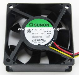 ΑΝΕΜΙΣΤΗΡΑΣ 12V DC 70x70x25mm 3-C 0,37A 4,4W 83m3/h 45dBA ΡΟΥΛΕΜΑΝ SUNON