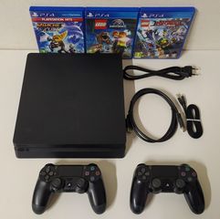 Sony PS4 Slim 500GB + 2 Χειριστήρια + 3 Παιχνίδια