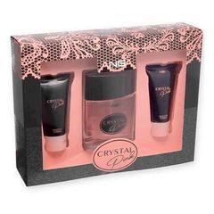 NG Perfumes Crystal Pink Woman Perfume Set EDP 100ml, Shower Gel 50ml & Body Lotion 50ml