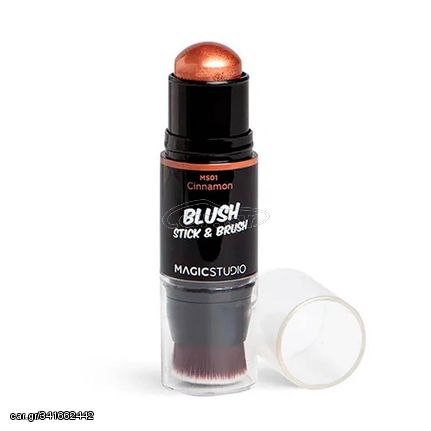 IDC Magic Studio Blush Stick & Brush Ρουζ σε Μορφή Στικ με Βουρτσάκι MS01 Cinnamon Μπρονζέ 4.5gr