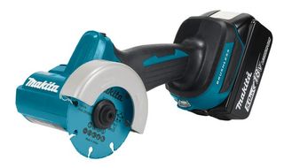 Makita DMC300RTJ - Γωνιακός τροχός  LXT 18V 76mm μαζί με βαλίτσα Makpac (τύπος 2: 821550-0), 3 δίσκους κοπής, προφυλακτήρα, εξάγωνο κλειδί, τον ταχυφορτιστή DC18RC και 2 μπαταρίες 18V/5.0Ah.