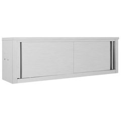 vidaXL Ερμάριο Τοίχου με Συρόμενες Πόρτες 150x40x50 εκ. Ανοξ. Ατσάλι