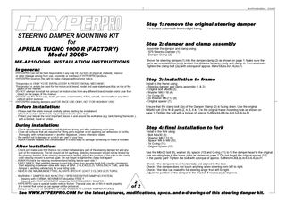 HyperPro Stabilizer Aprilia Tuono 1000 2003> -thumb-1