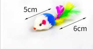 Παιχνίδι γάτας ποντικάκι κουδουνίστρα με φτερά 5cm σε διάφορα χρώματα