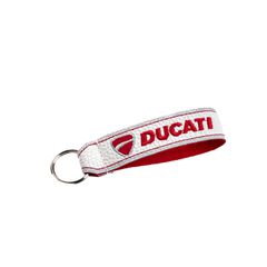 Μπρελόκ DUCATI από τεχνόδερμα με κέντημα - Άσπρο