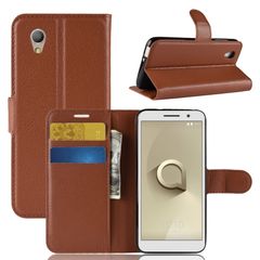 Litchi Texture Horizontal Flip Leather Case for Vodafone Smart E9 / VFD 520 , with Wallet & Holder & Card Slots(Brown)