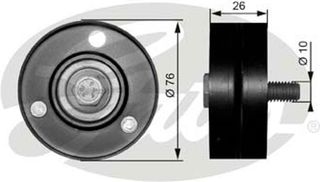 Gates Τροχαλία παρέκκλισης, Ιμάντας poly-V - T36083