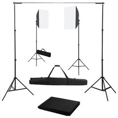 vidaXL Κιτ Φωτισμού Φωτογραφικού Στούντιο με Softbox και Φόντο