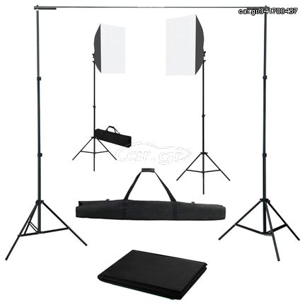 vidaXL Κιτ Φωτισμού Φωτογραφικού Στούντιο με Softbox και Φόντο