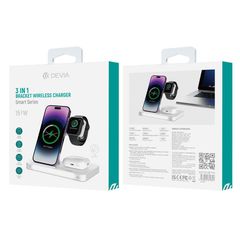 Ασυρματος Φορτιστης με Φωτισμό Devia Smart 3 σε 1 Για SmartPhone, Watch & Earphone 15W (DEVEA405)