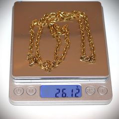 24K 5macro Χρυσή αλυσίδα λαιμού 26γρ με επιχρυσωμένο πάχος χρυσού 5macro μηκος 61εκ. πάχος αλυσίδας 5mm-thumb-10