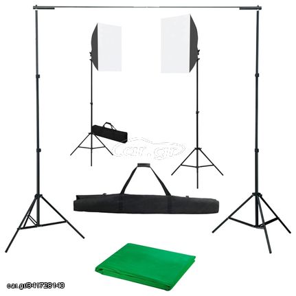 vidaXL Κιτ Φωτισμού Φωτογραφικού Στούντιο με Softbox και Φόντο